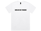 Logo T-shirt Wit met Zwarte Flok Print